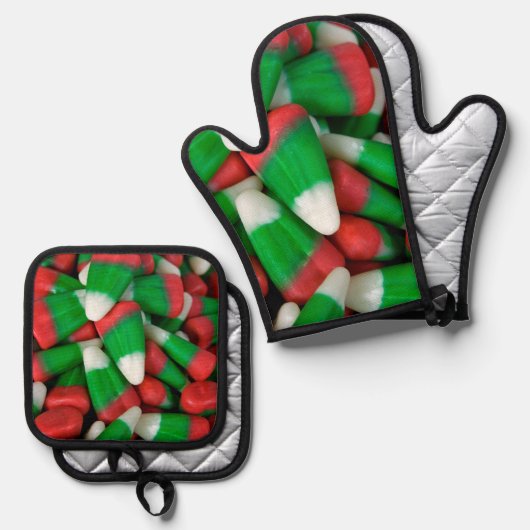 Weihnachtskorn Ofenhandschuh & Topflappen-Set (Vorderseite/Rückseite)