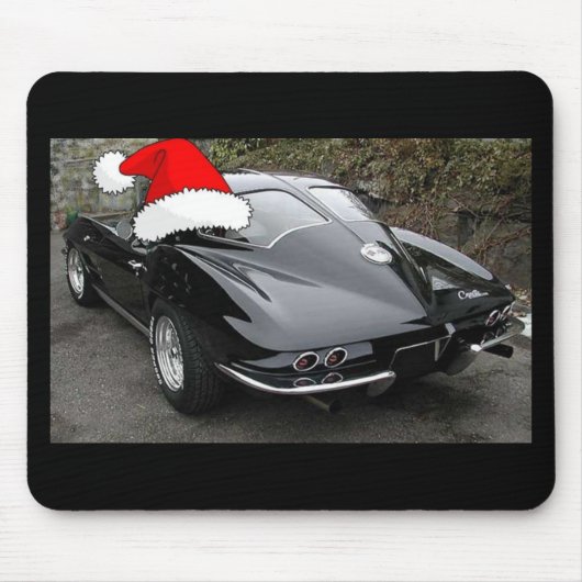 Weihnachtskorvette Black Split Window Mousepad (Vorne)