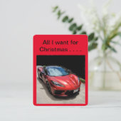 Weihnachtskorvette Feiertagskarte (Stehend Vorderseite)