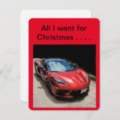 Weihnachtskorvette Feiertagskarte (Vorne/Hinten)