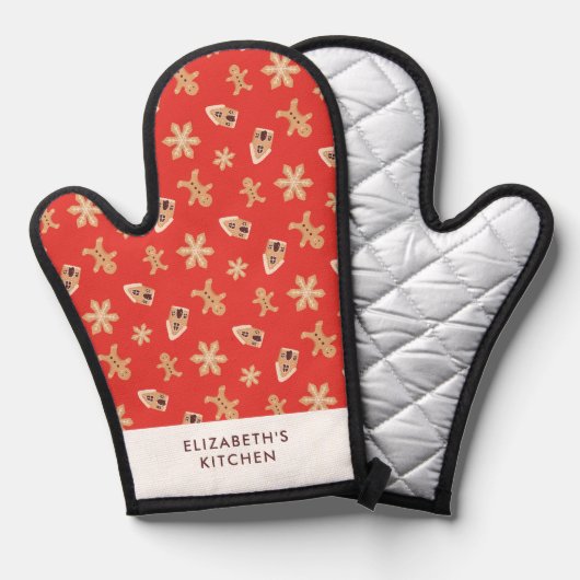 Weihnachtskost Baking Holiday Custom Festive Ofenhandschuh (Vorderseite/Rückseite)