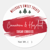 Weihnachtskost Dessert Geschmack Feierlich Rot Grü Runder Aufkleber (Vorderseite)