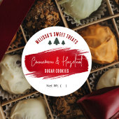 Weihnachtskost Dessert Geschmack Feierlich Rot Grü Runder Aufkleber