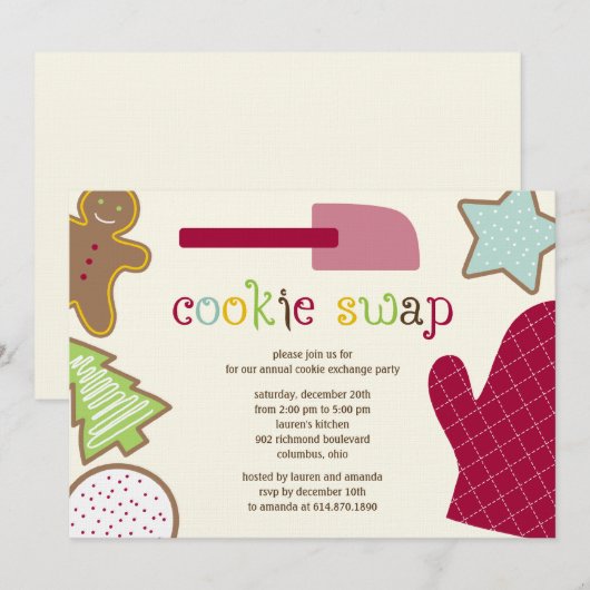 Weihnachtskost Einladungen für Feiertage (Vorne/Hinten)