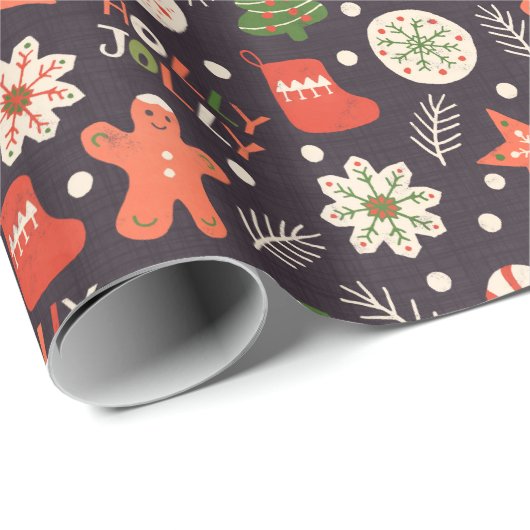 Weihnachtskost Geschenkpapier (Rolleneckpunkt)