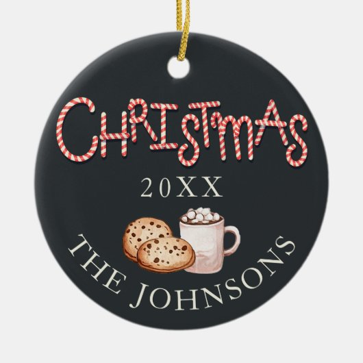 Weihnachtskost & Kakao-Foto Keramik Ornament (Vorne)