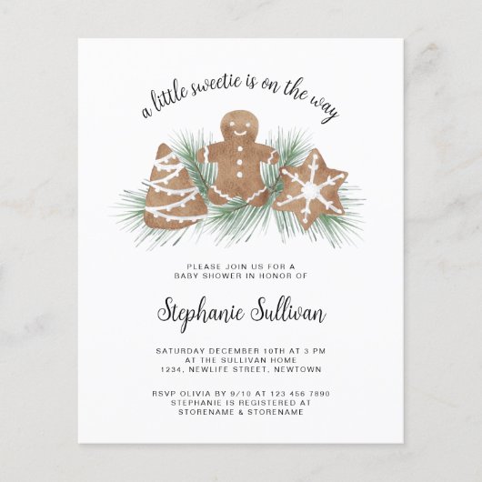 Weihnachtskost Kinderdusche Einladung (Vorderseite)