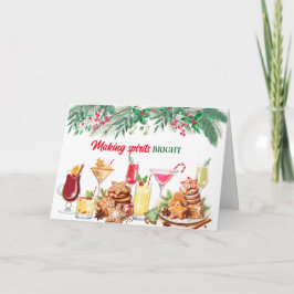 Weihnachtskost und Cocktails Feierabend Dankeskarte