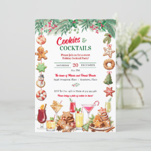 Weihnachtskost und Cocktails Feierabend Einladung