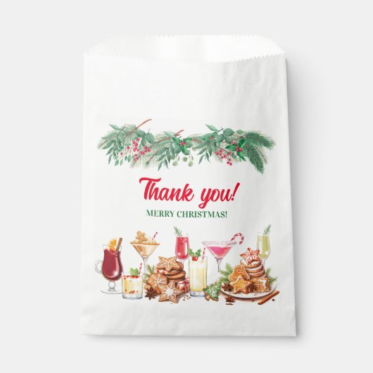 Weihnachtskost und Cocktails Feierabend Geschenktütchen (Vorderseite)
