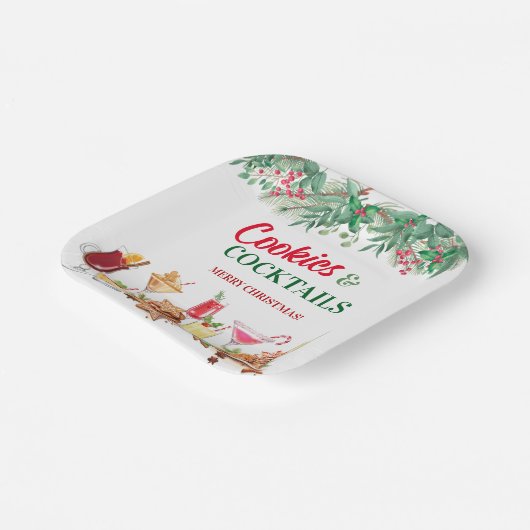 Weihnachtskost und Cocktails Feierabend Pappteller (Gewinkelt)