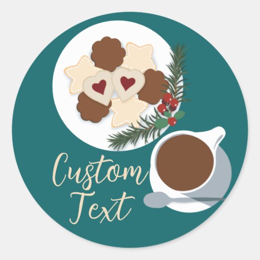 Weihnachtskost und Kaffee/Tee-Brauch Runder Aufkleber (Vorderseite)