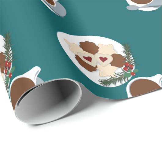 Weihnachtskost und Kaffee/Tee Geschenkpapier (Rolleneckpunkt)