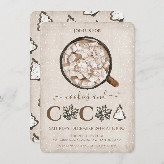 Weihnachtskost und Kakaofeier Einladung (Vorne/Hinten)