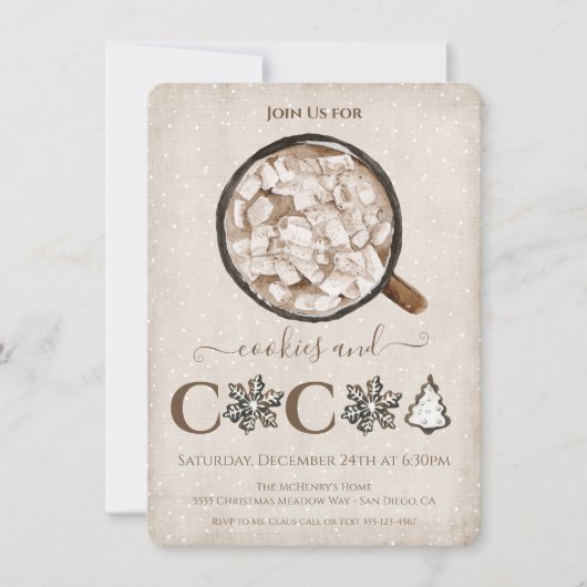 Weihnachtskost und Kakaofeier Einladung (Vorderseite)
