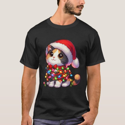 Weihnachtskostüm Calico Katze für Weihnachten T-Shirt (Vorderseite)