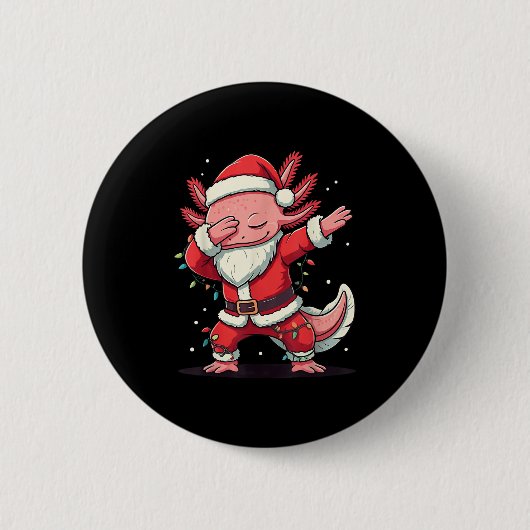 Weihnachtskostüm Dabbing Axolotl Xmas Licht Button (Vorderseite)