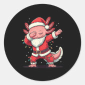 Weihnachtskostüm Dabbing Axolotl Xmas Licht Runder Aufkleber (Vorderseite)