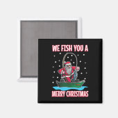Weihnachtskostüm Fischer Angeln Lustig Cool San Magnet (Vorderseite/Rückseite)