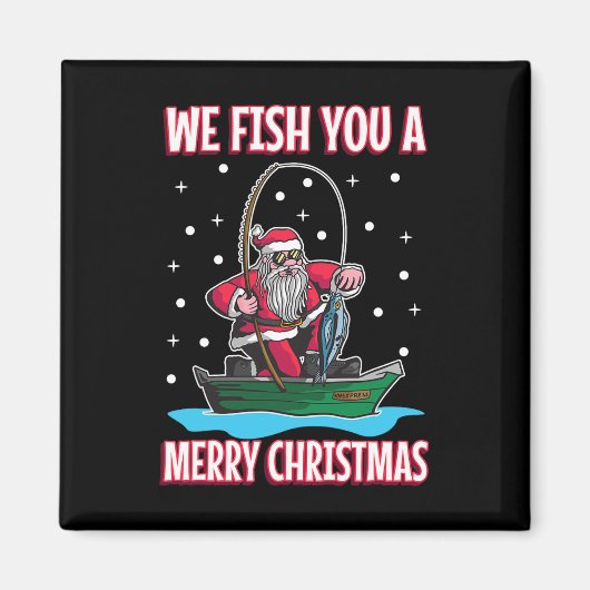 Weihnachtskostüm Fischer Angeln Lustig Cool San Magnet (Vorne)