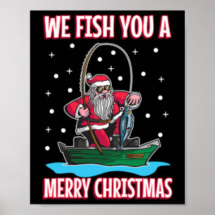 Weihnachtskostüm Fischer Angeln Lustig Cool San Poster