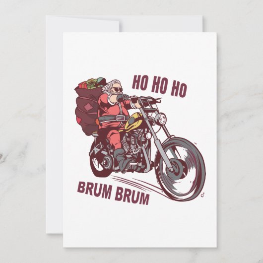 Weihnachtskostüm für Biker Einladung (Vorderseite)