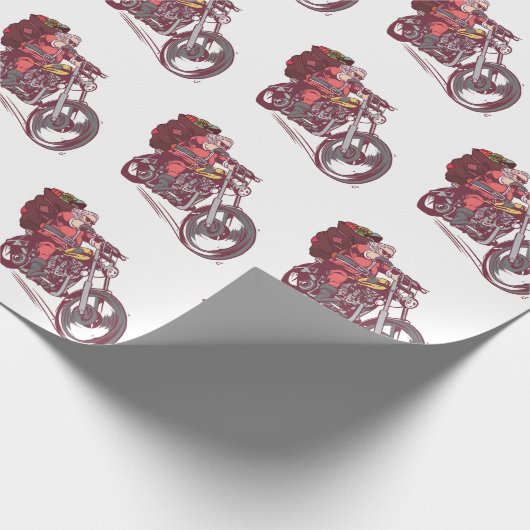 Weihnachtskostüm für Biker Einladung Geschenkpapier (Ecke)