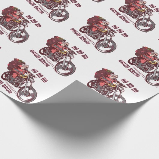 Weihnachtskostüm für Biker Einladung Geschenkpapier (Ecke)