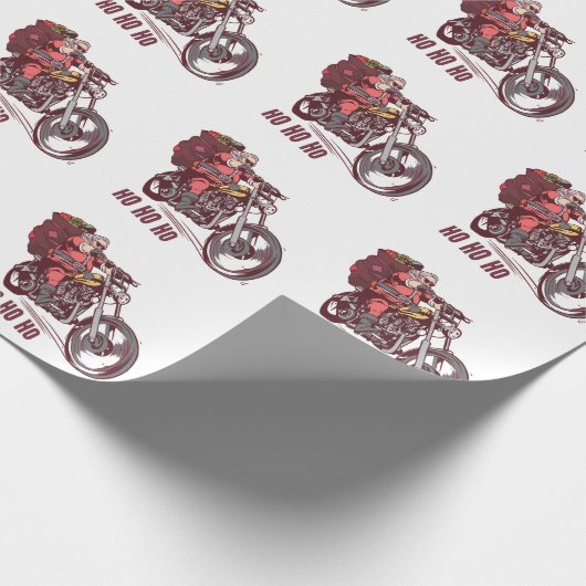 Weihnachtskostüm für Biker Einladung Geschenkpapier (Ecke)