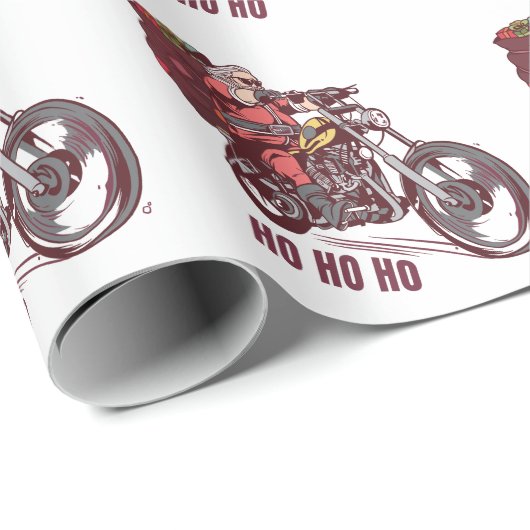 Weihnachtskostüm für Biker Einladung Geschenkpapier (Rolleneckpunkt)