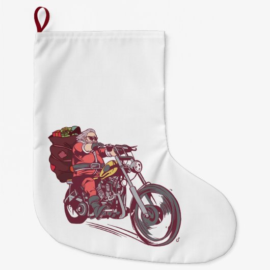 Weihnachtskostüm für Biker Einladung Großer Weihnachtsstrumpf (Vorderseite)