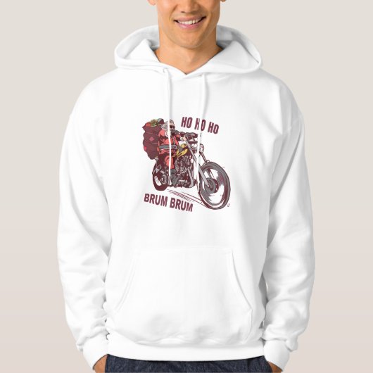 Weihnachtskostüm für Biker Einladung Hoodie (Vorderseite)