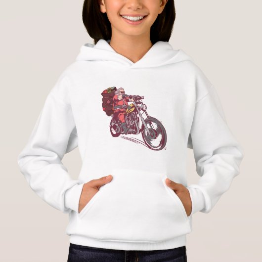 Weihnachtskostüm für Biker Einladung Hoodie (Vorderseite)