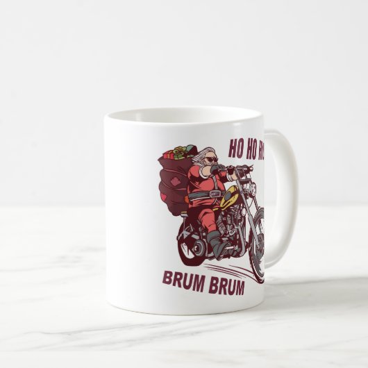 Weihnachtskostüm für Biker Einladung Kaffeetasse (VorderseiteRechts)