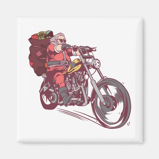 Weihnachtskostüm für Biker Einladung Magnet (Vorne)