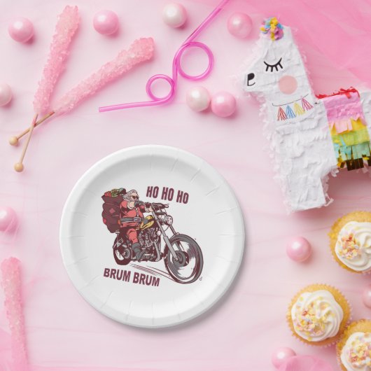 Weihnachtskostüm für Biker Einladung Pappteller (Party)