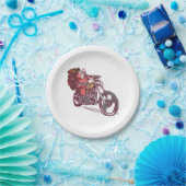 Weihnachtskostüm für Biker Einladung Pappteller (Party)