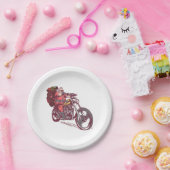 Weihnachtskostüm für Biker Einladung Pappteller (Party)