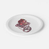 Weihnachtskostüm für Biker Einladung Pappteller (Schrägansicht)