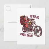 Weihnachtskostüm für Biker Einladung Postkarte (Vorne/Hinten)