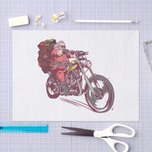 Weihnachtskostüm für Biker Einladung Seidenpapier (Handwerk)