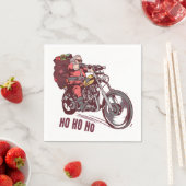 Weihnachtskostüm für Biker Einladung Serviette (Beispiel)