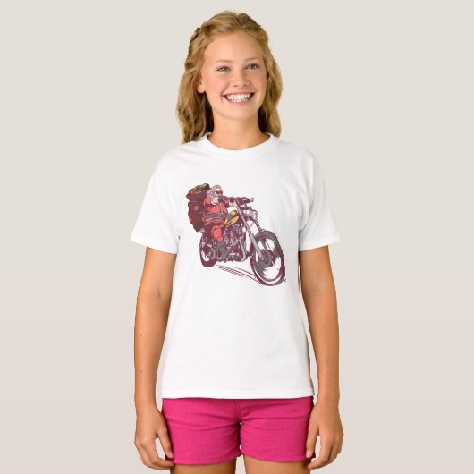 Weihnachtskostüm für Biker Einladung T-Shirt (Vorne ganz)