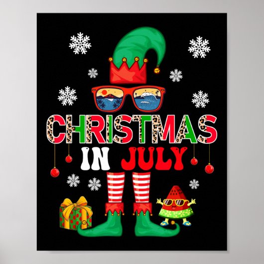 Weihnachtskostüm im Juli Elf Sungles Strandliebhab Poster (Vorne)