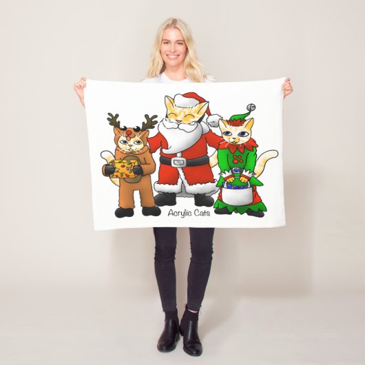 Weihnachtskostüme Einkäufe Familienkatzen Fleecedecke (Beispiel)