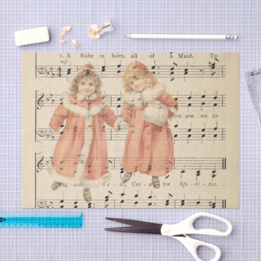 Weihnachtskostüme - Musikblatt Decoupage Seidenpapier (Handwerk)