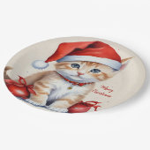 Weihnachtskostüme - Weihnachtsmuscheln Pappteller (Schrägansicht)