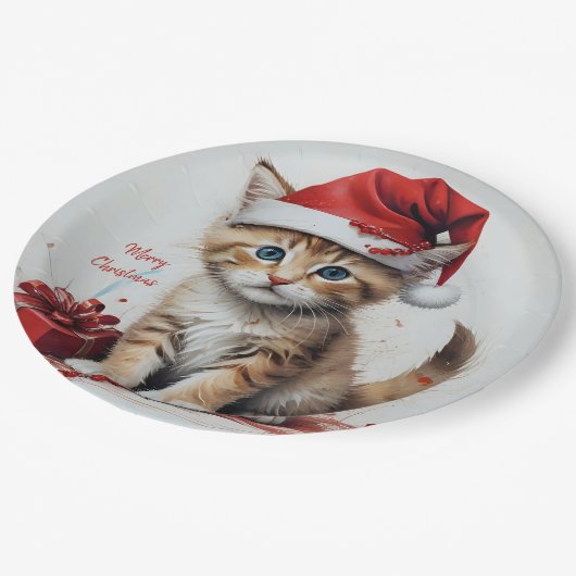 Weihnachtskostüme - Weihnachtsmuscheln Pappteller (Schrägansicht)