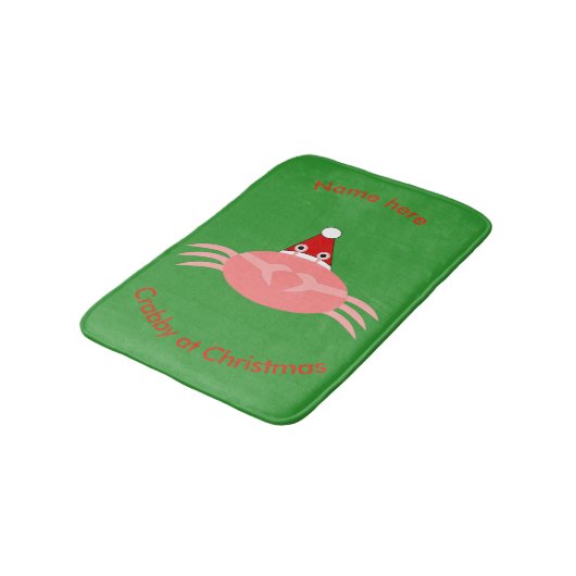 Weihnachtskrabbe Custom Bath Mat Badematte (Schrägansicht)