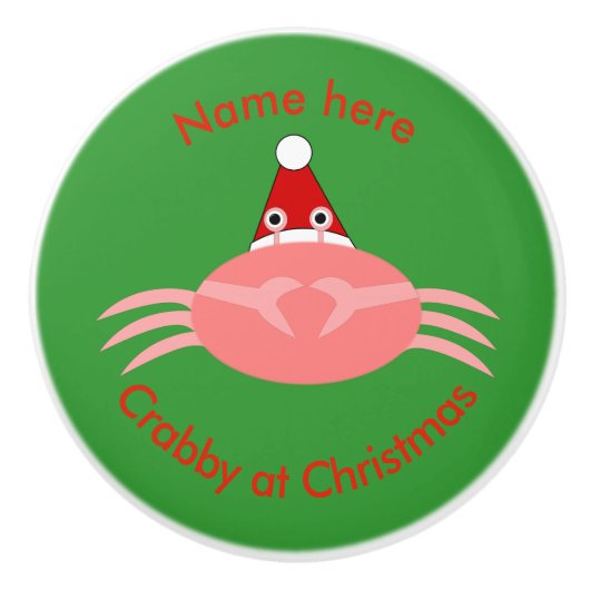 Weihnachtskrabbe Custom Keramik Knob Keramikknauf (Vorderseite)